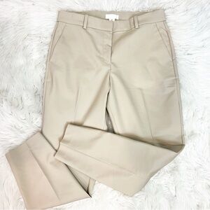 H&M TAUPE OFF-WHITE TAPERED LEG FLAT FRONT HIGH RISE PANTS WOMENS SZ 10